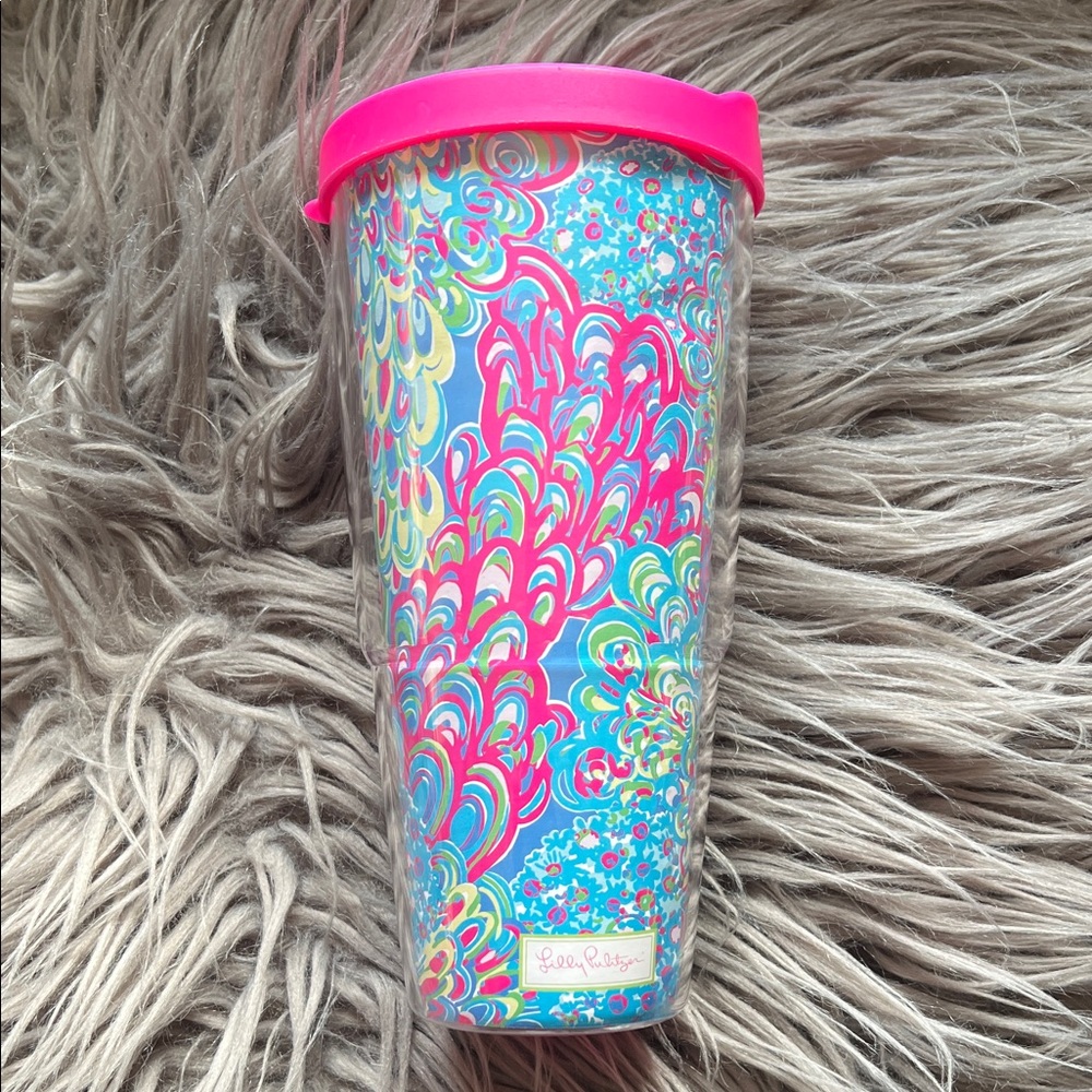 Lilly Pulitzer Multicolor Tumbler with Pink Lid